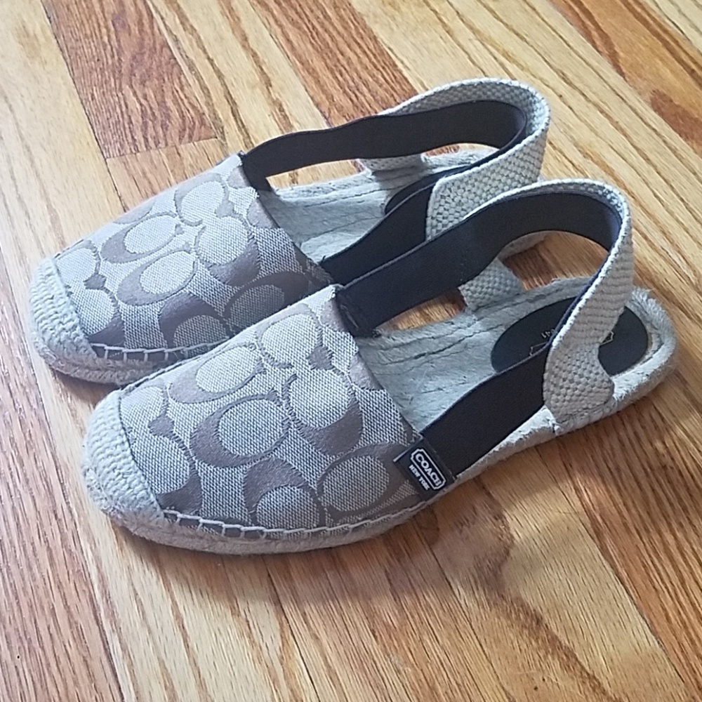 Coach Ryanne Espadrille Logo Flats 6.5